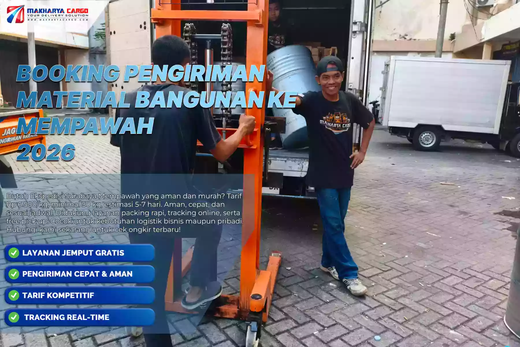 Booking Pengiriman Material Bangunan ke Mempawah