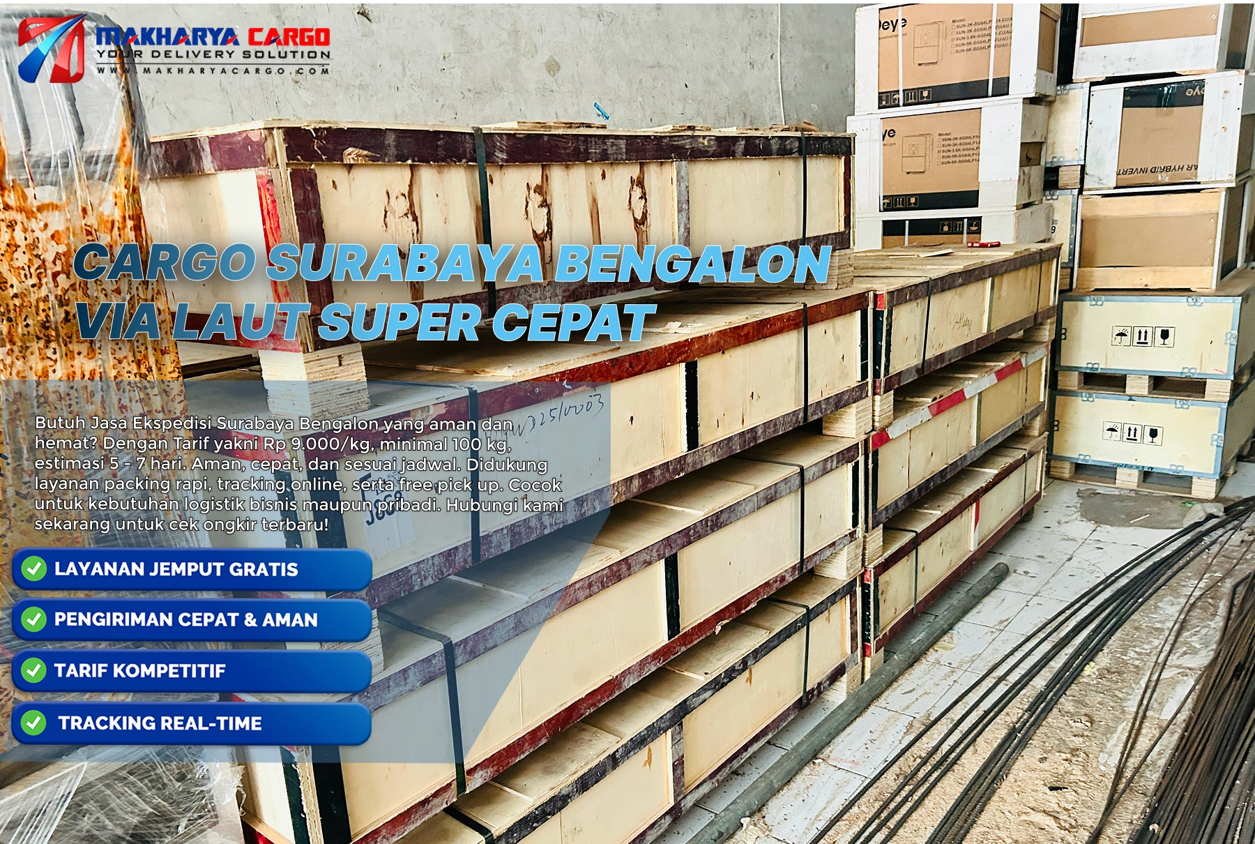 Proses cargo Surabaya Bengalon via laut menggunakan kapal pengangkut barang