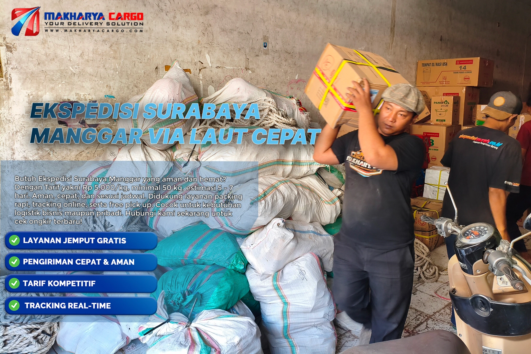 Ekspedisi Surabaya Manggar via laut untuk pengiriman barang antarpulau