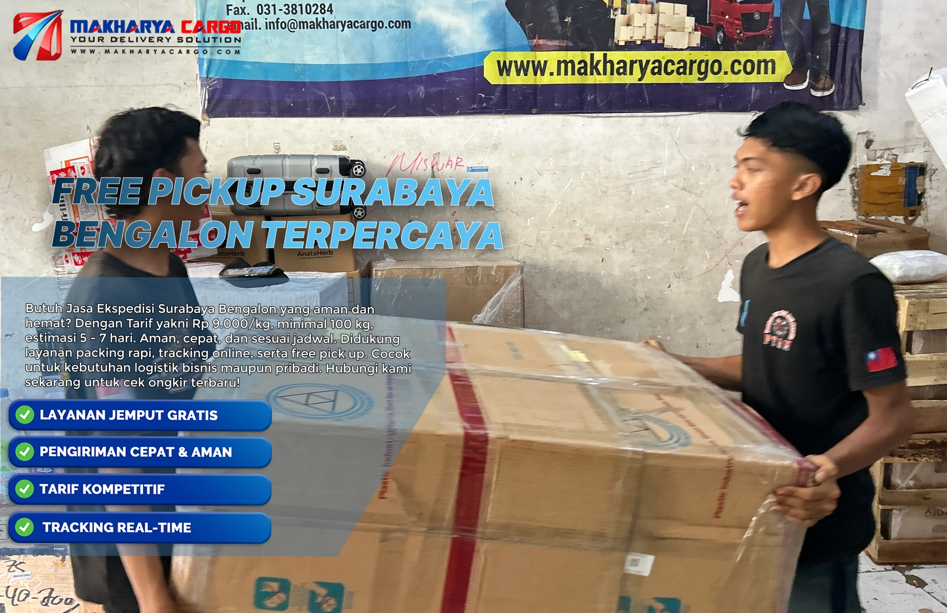 Free pickup Surabaya Bengalon saat armada menjemput barang di lokasi pelanggan