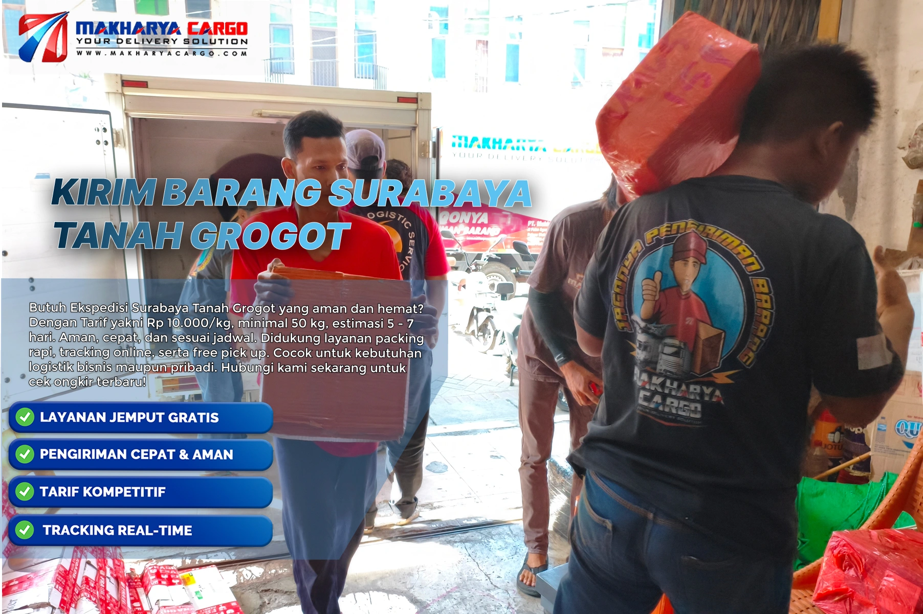 Kirim barang Surabaya Tanah Grogot menggunakan layanan cargo untuk berbagai jenis barang.