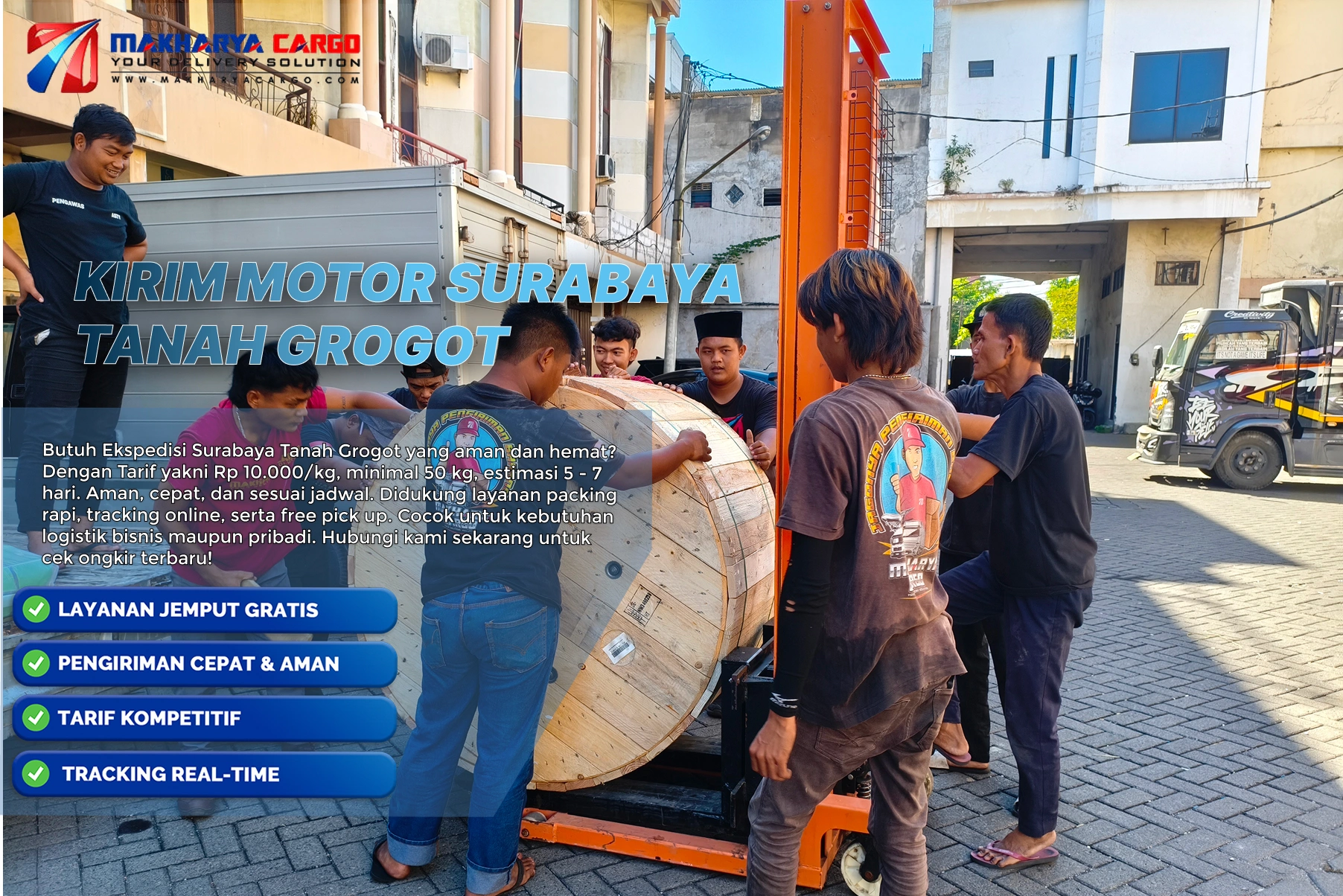 Kirim motor Surabaya Tanah Grogot menggunakan layanan ekspedisi yang aman.