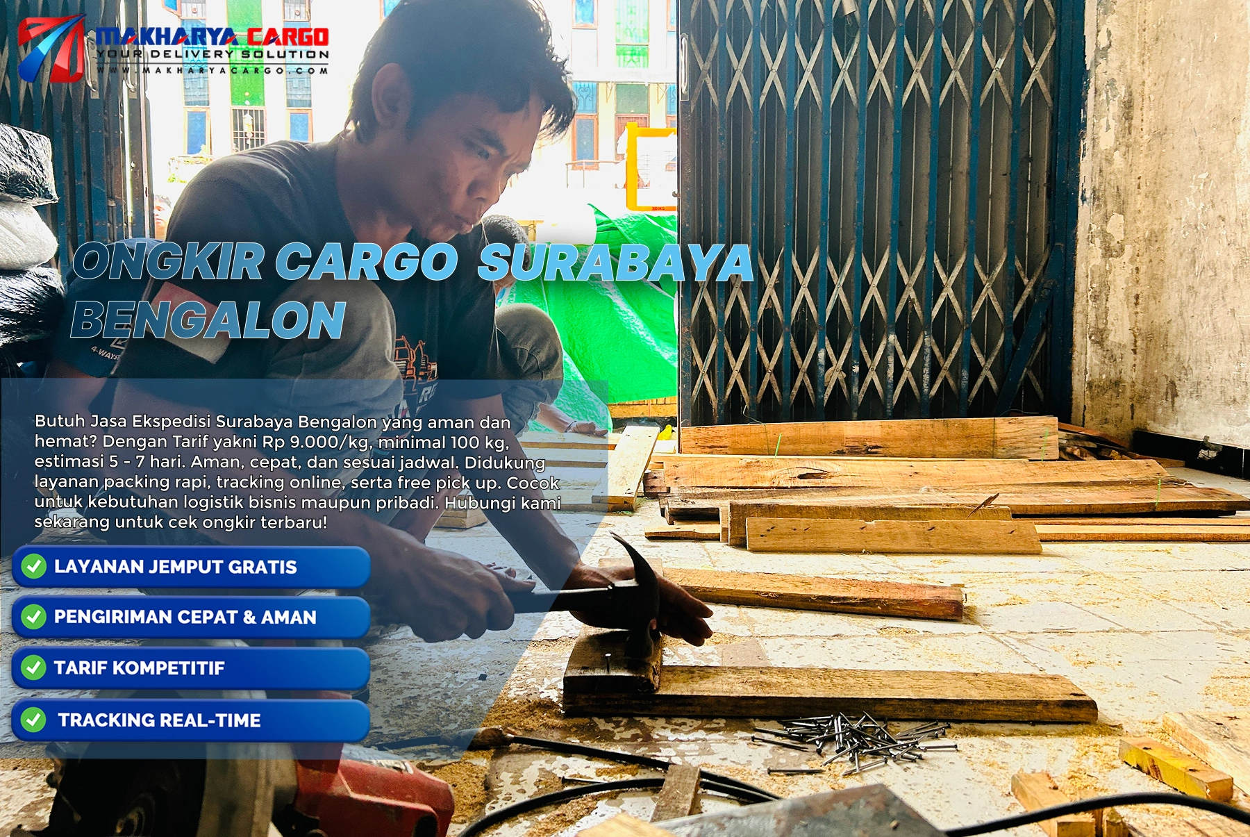 Perhitungan ongkir cargo Surabaya Bengalon berdasarkan berat aktual dan berat volume.