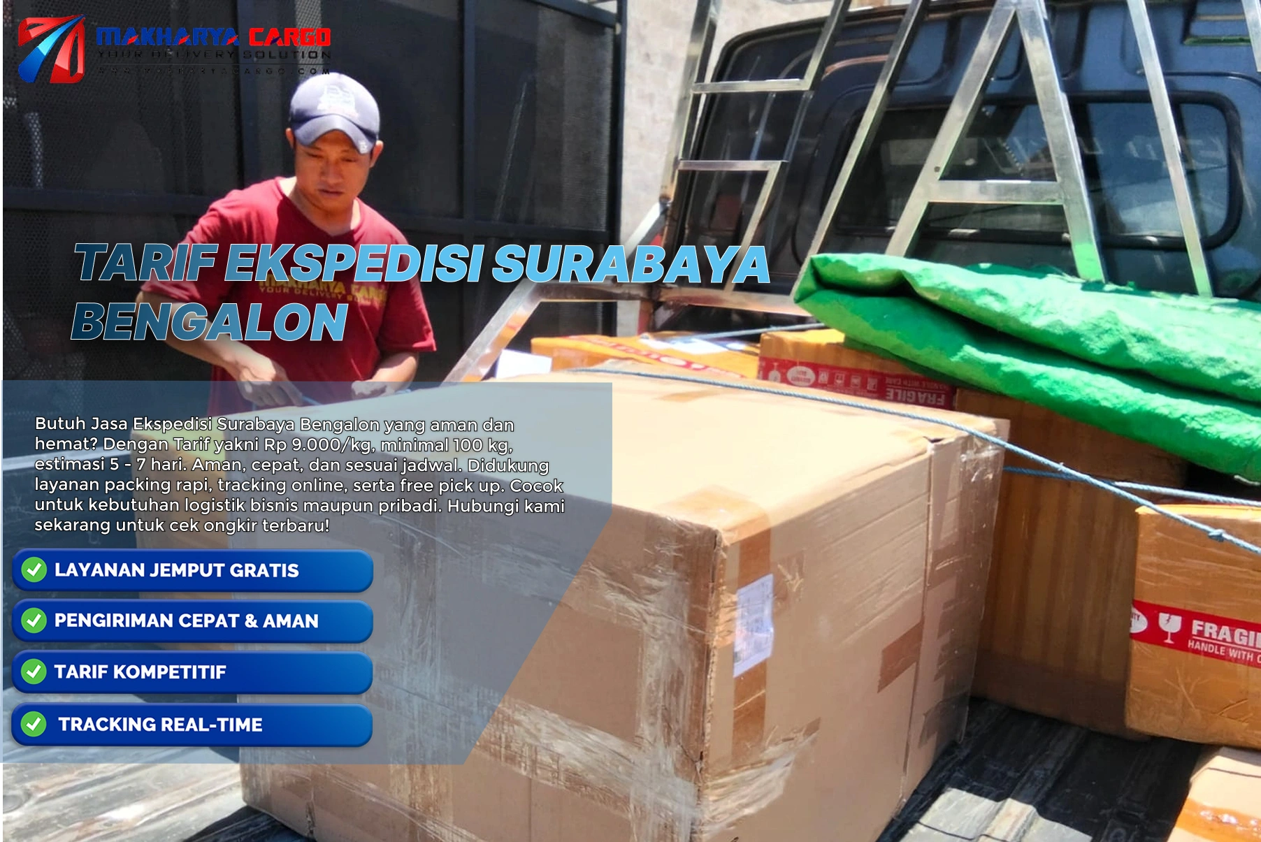 Tarif ekspedisi Surabaya Bengalon untuk pengiriman cargo berdasarkan berat barang